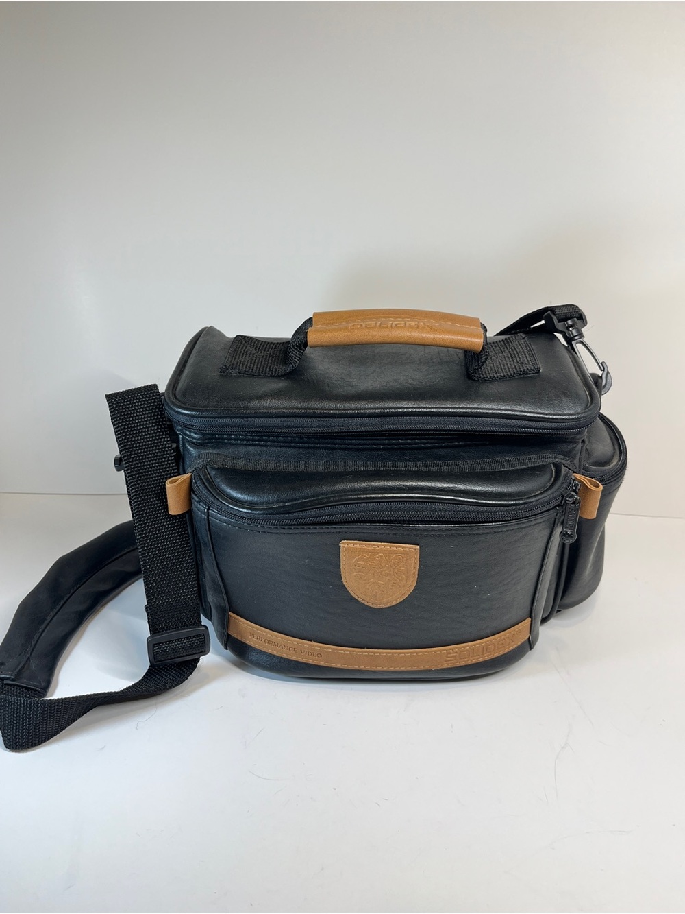 Genuine Solidex Camera Shoulder Carrying Case Bag Performance Video Black & Tan